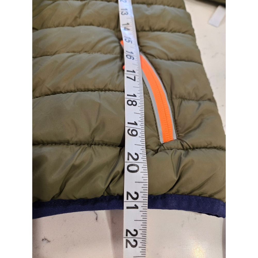 Mini Boden Kids Olive Green Packable Puffer Jacket Hooded Orange Zip 10-11 Years - Picture 11 of 11